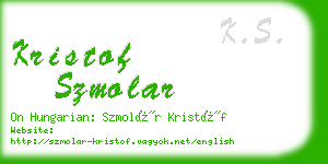 kristof szmolar business card